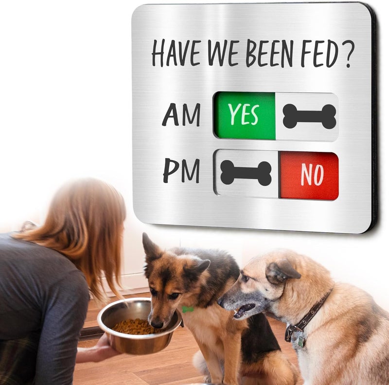 Abudada Dog Feeding Reminder - Dog Feeding Chart with Have We Been Fed AM/PM Tracker, Magnets Fed Sign with Pet Tracker for Fridge, Prevent Overfeeding - Image 1